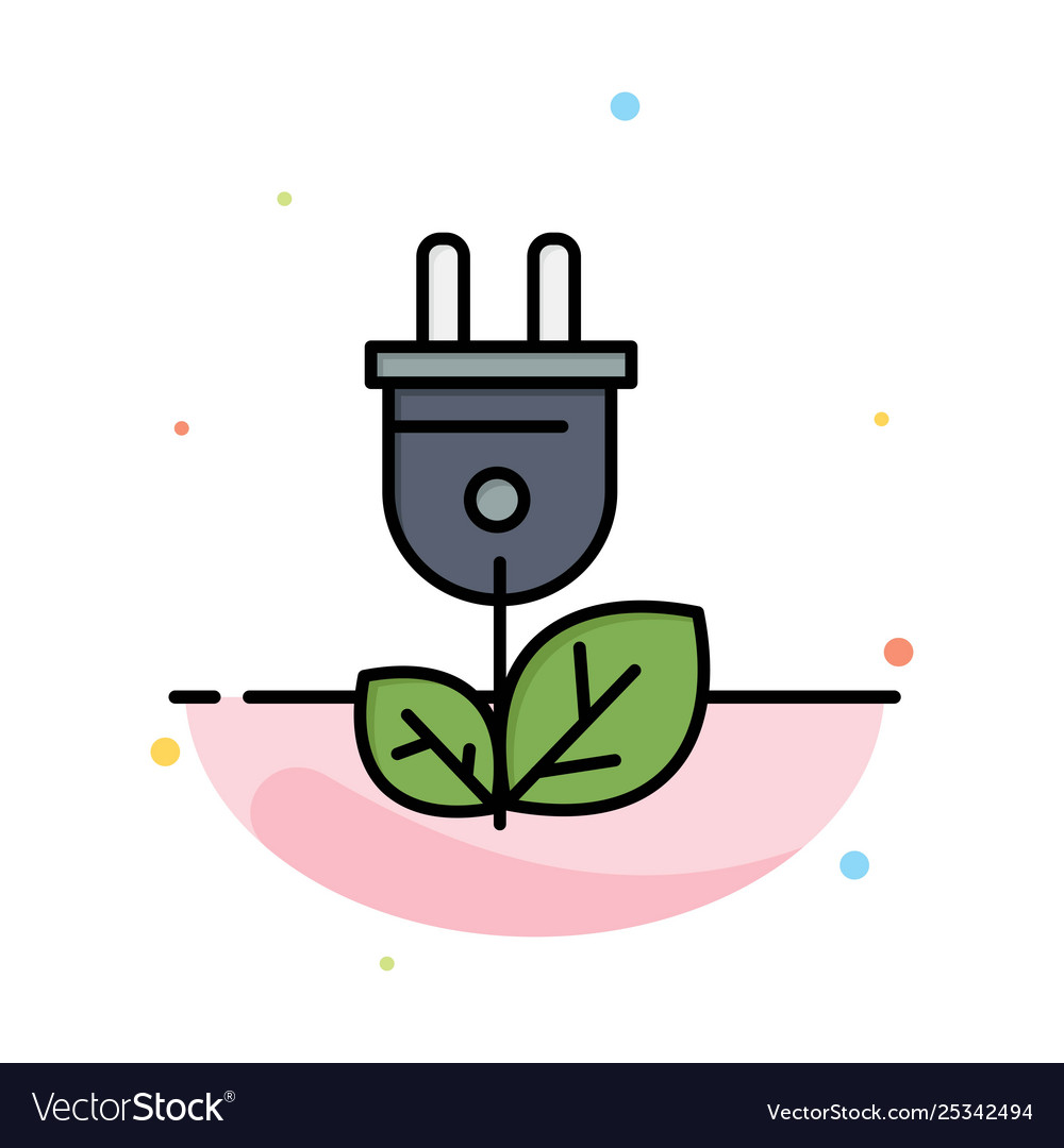 Biomass energy plug power abstract flat color