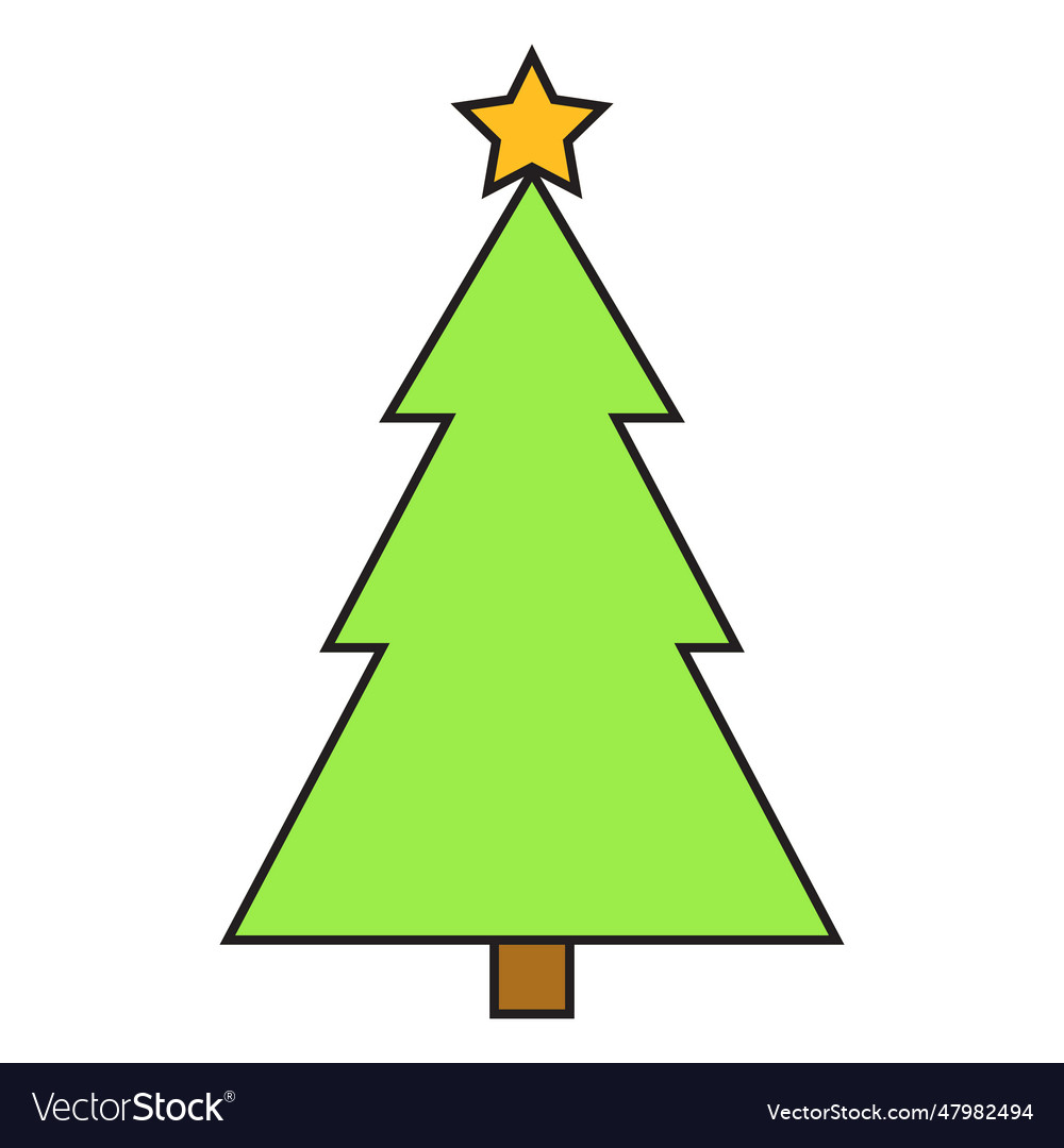 Christmas tree cartoon icon 57 Royalty Free Vector Image