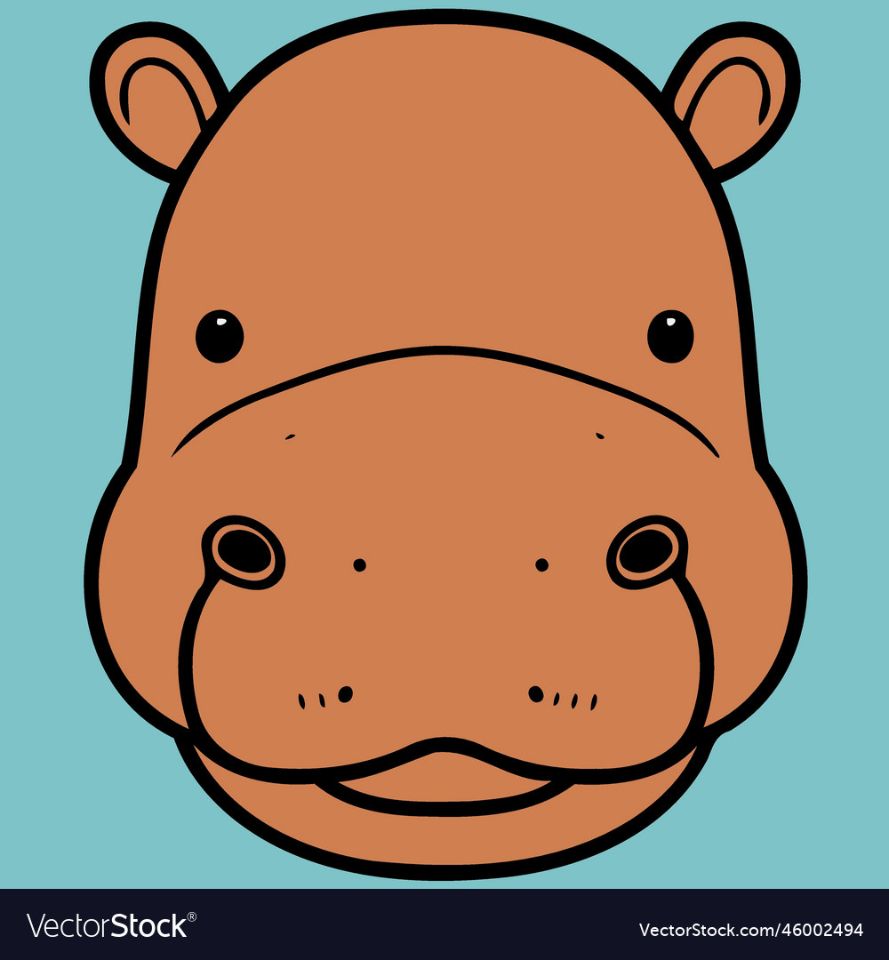 Common hippopotamus herbivore mammal animal face Vector Image