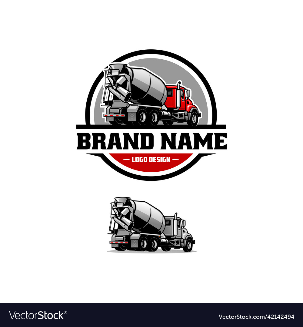 Concrete mixer truck logo Royalty Free Vector Image