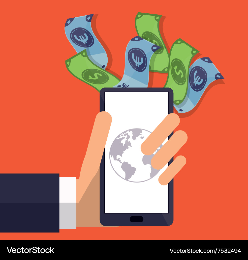 Mobile payment design Royalty Free Vector Image