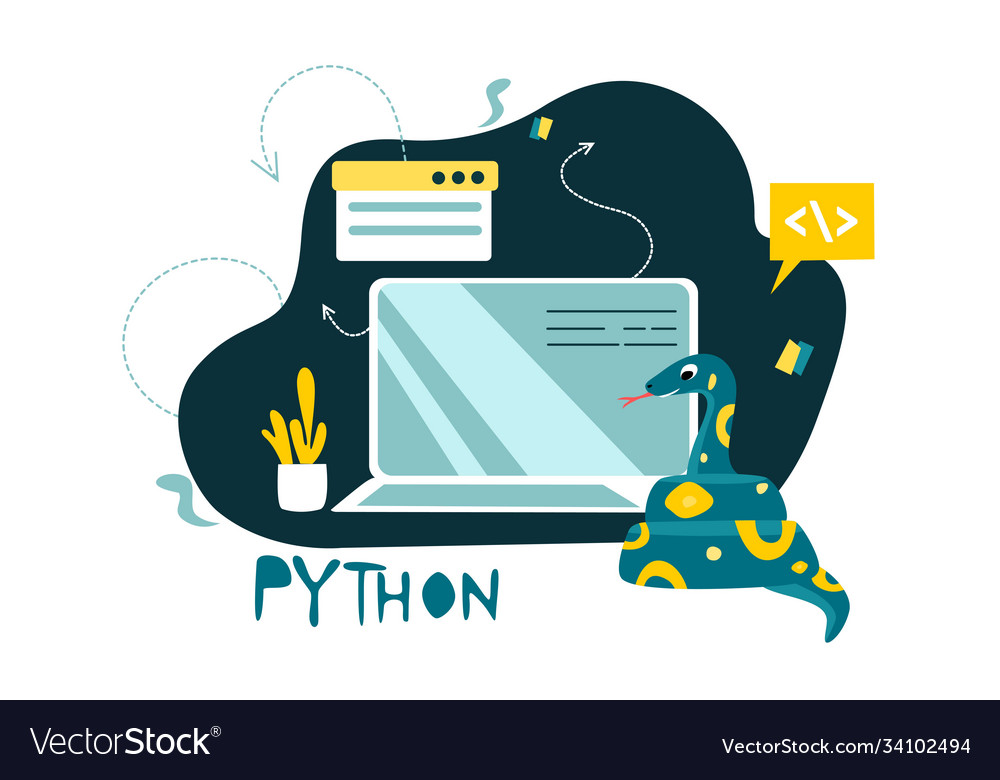 Python code language sign programming coding Vector Image