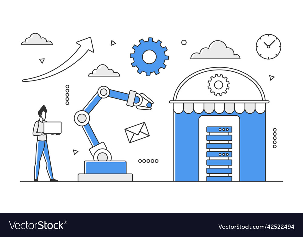 Robotic process automation Royalty Free Vector Image