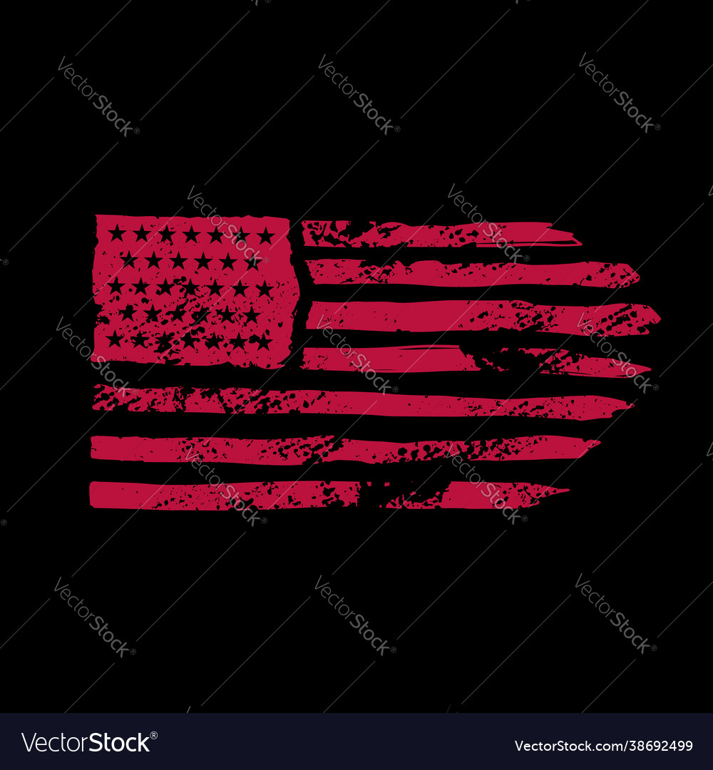 American flag in grunge style design element