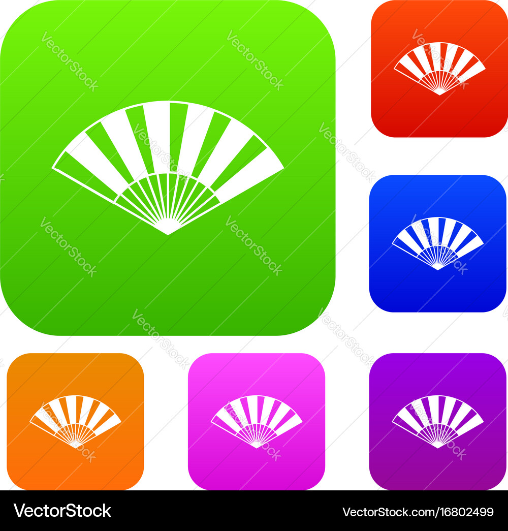 Fan set collection Royalty Free Vector Image - VectorStock