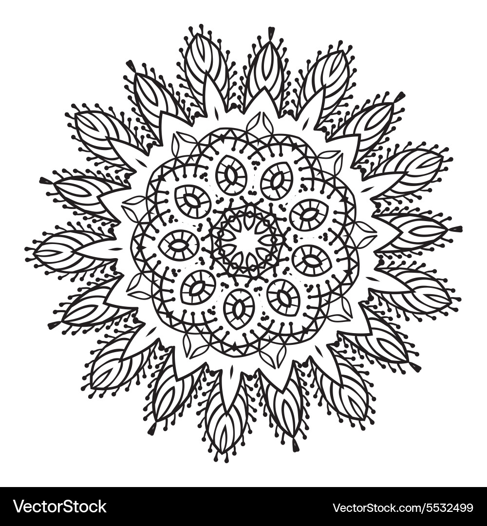 Hand drawing entangle mandala element Royalty Free Vector