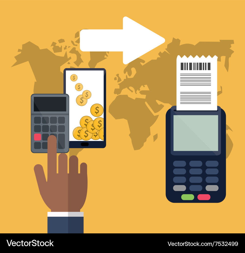 Mobile payment design Royalty Free Vector Image