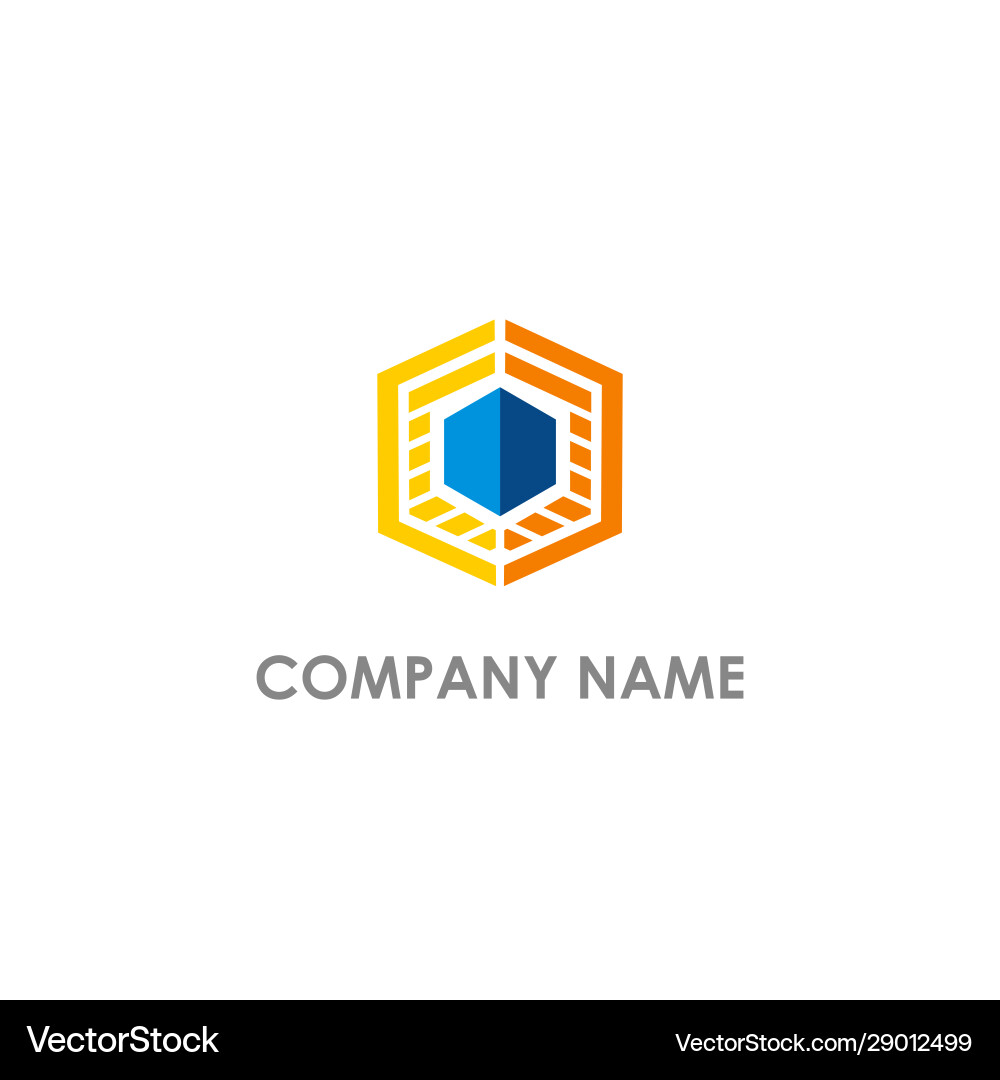 Polygon line technology logo Royalty Free Vector Image