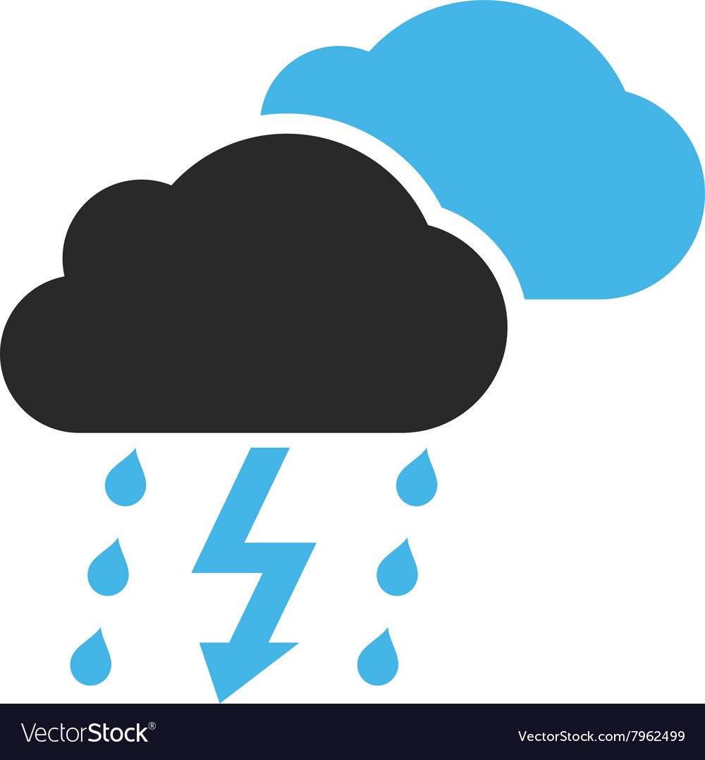 Thunderstorm flat pictograph Royalty Free Vector Image