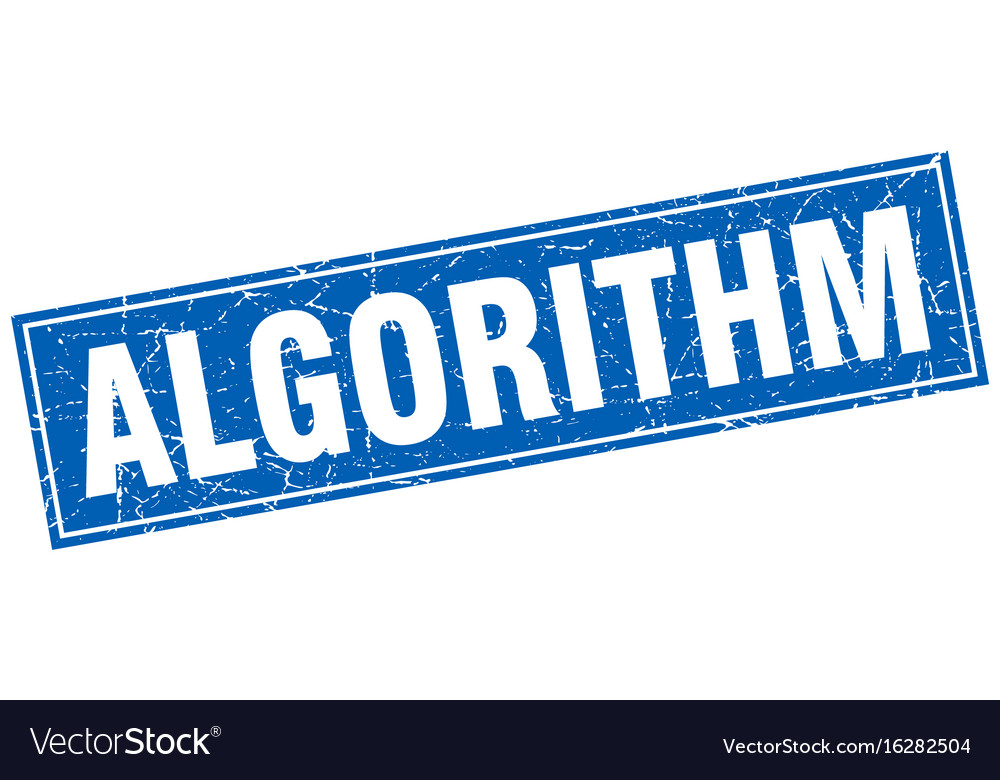 Algorithm square stamp Royalty Free Vector Image