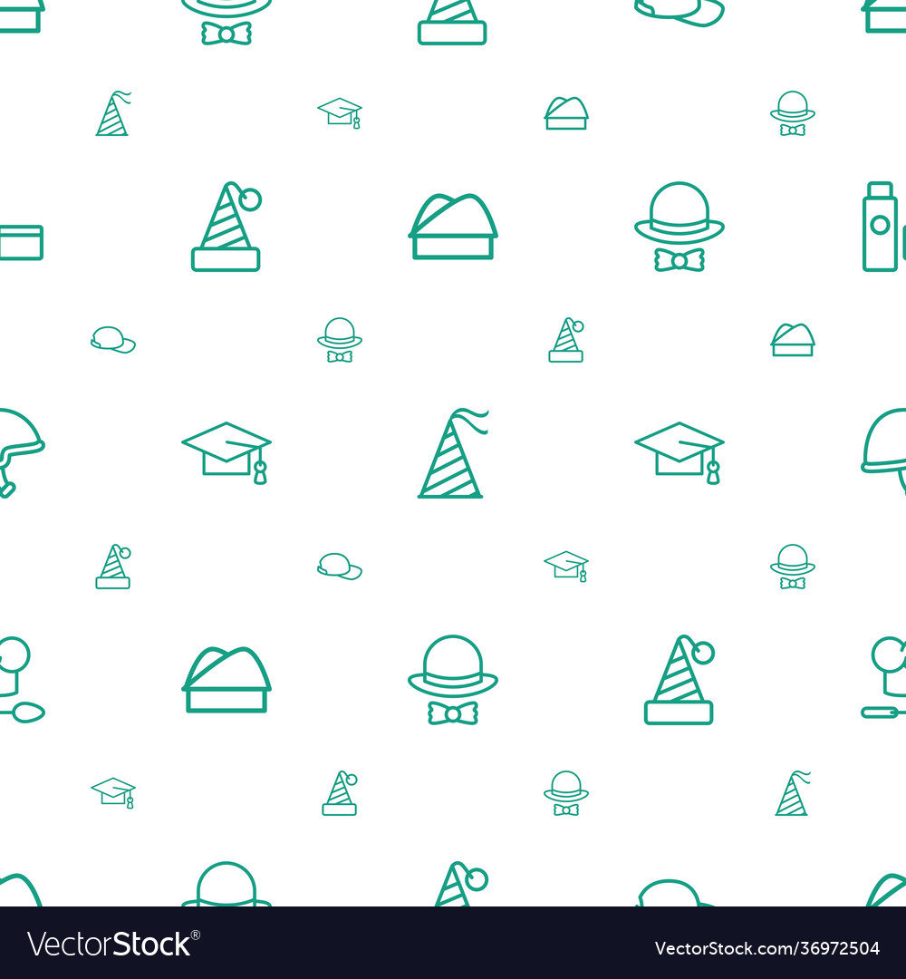 Cap icons pattern seamless white background