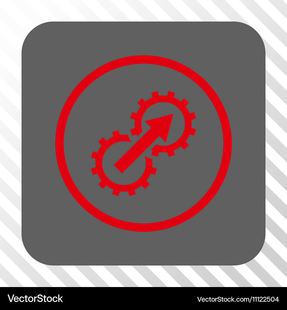 Gear integration rounded square button Royalty Free Vector
