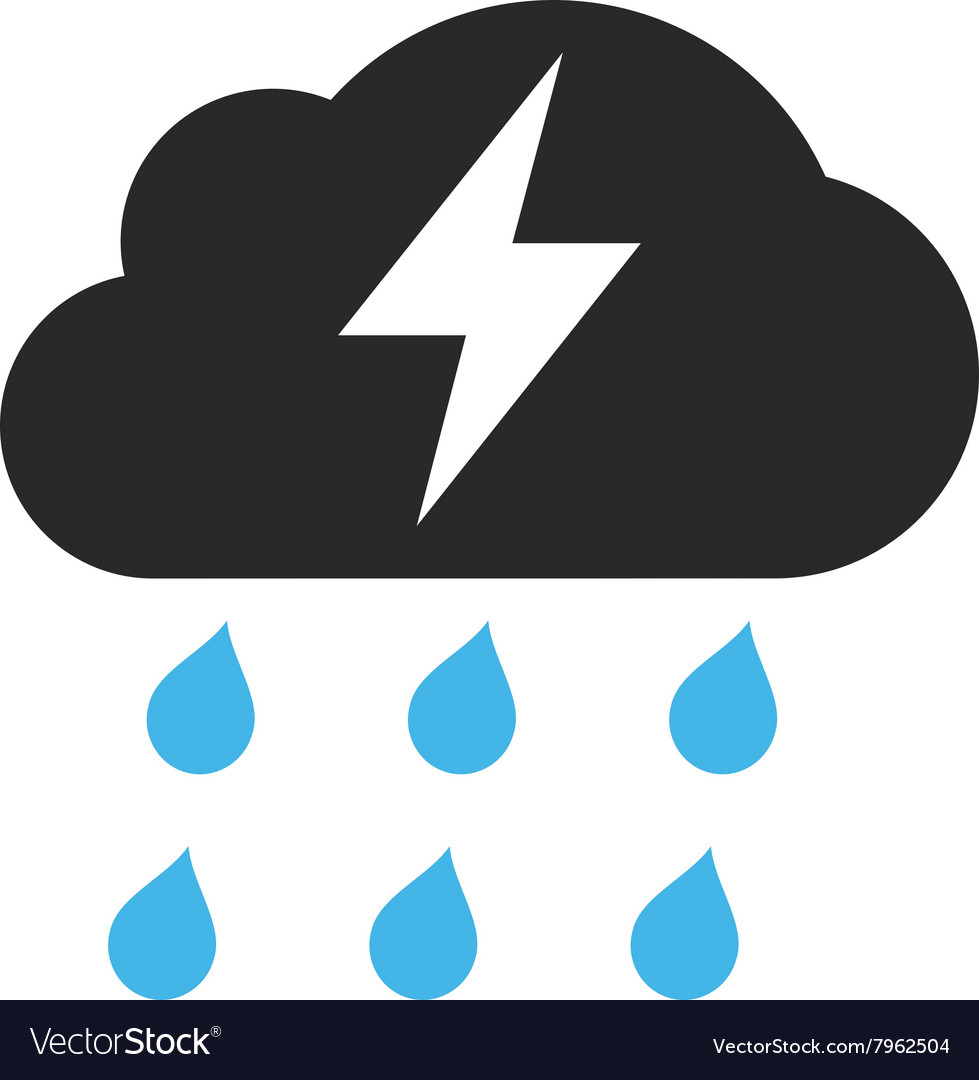 Thunderstorm flat pictograph Royalty Free Vector Image