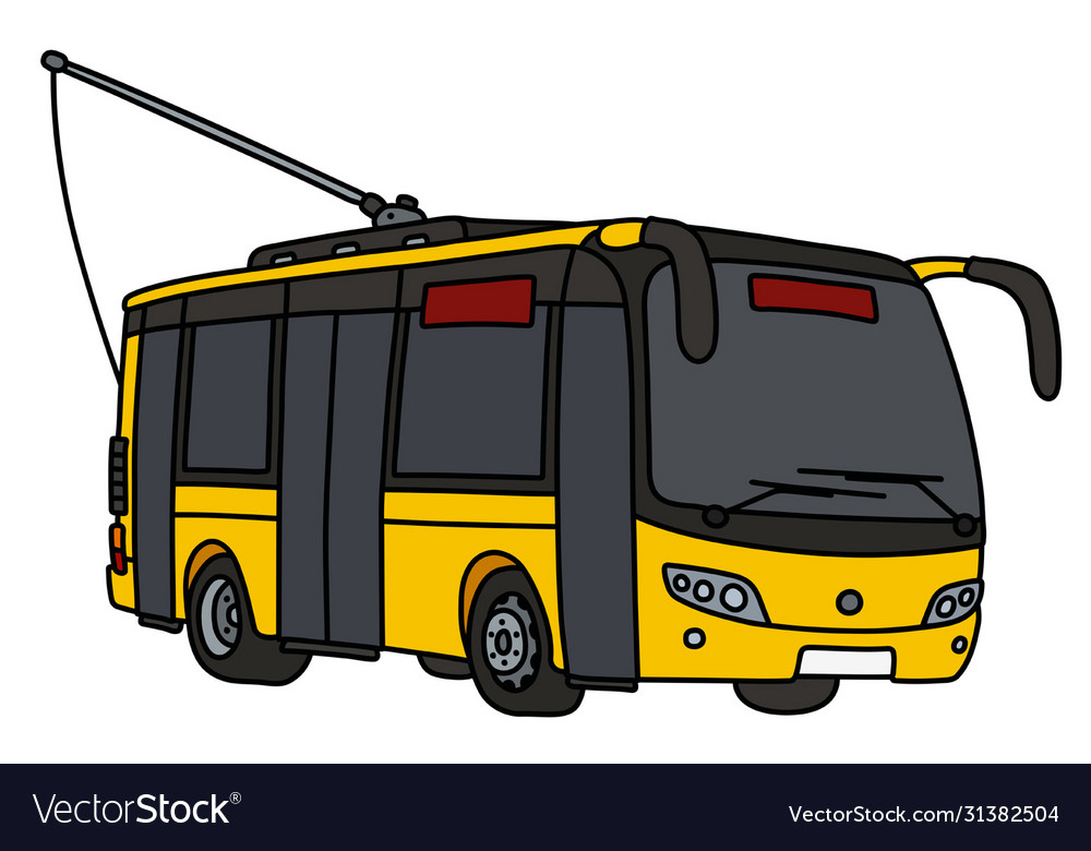 Yellow trolley bus Royalty Free Vector Image VectorStock
