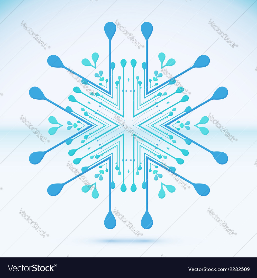 Blue geometric abstract snowflake Royalty Free Vector Image
