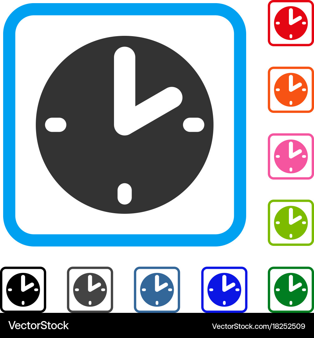 Clock framed icon Royalty Free Vector Image - VectorStock