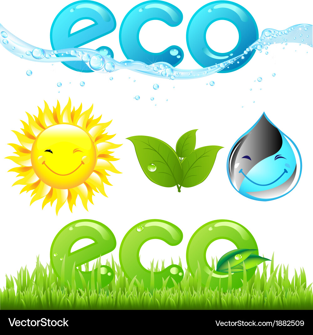 Eco set Royalty Free Vector Image - VectorStock