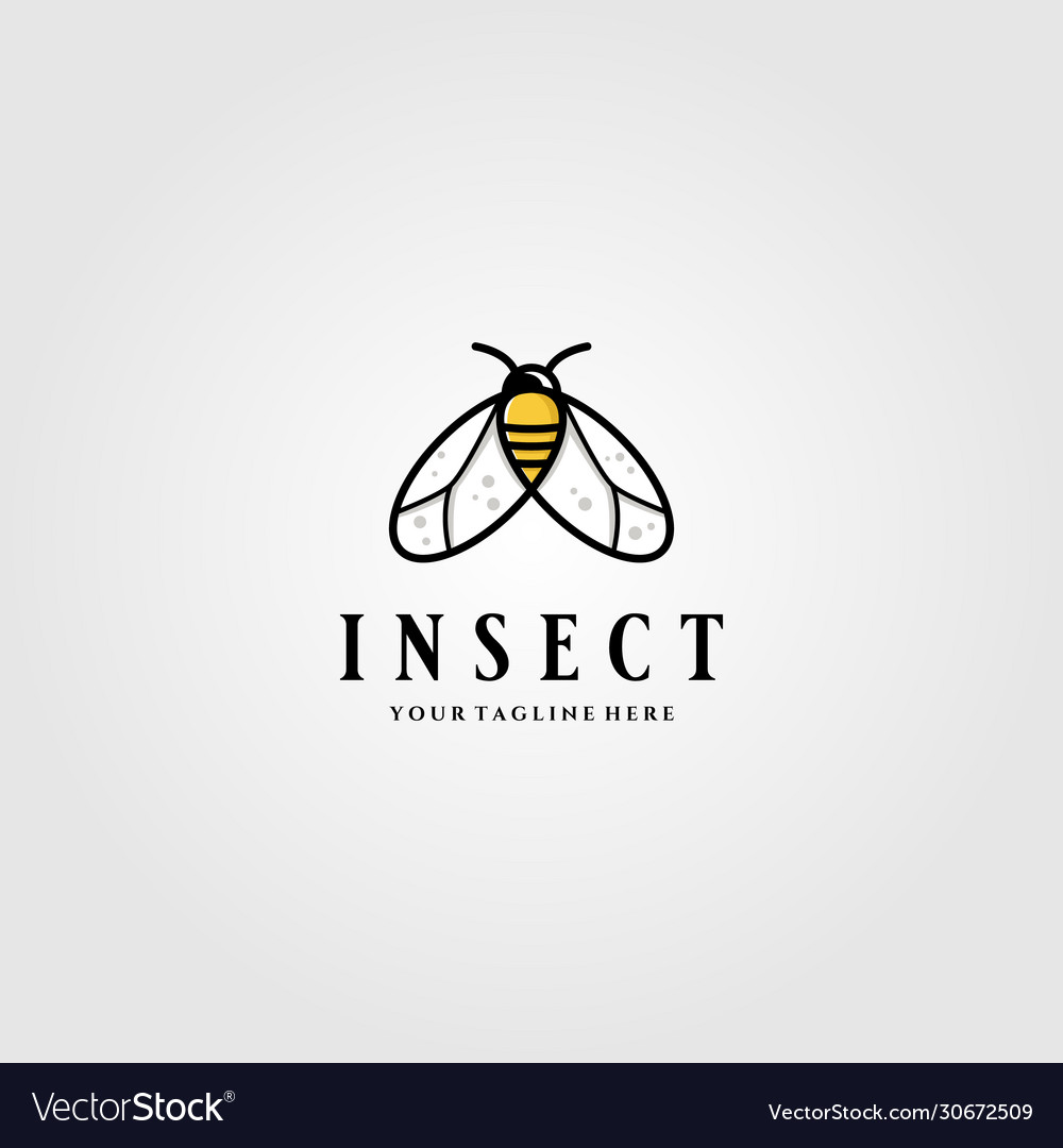 Little insect flies or bee logo design Royalty Free Vector