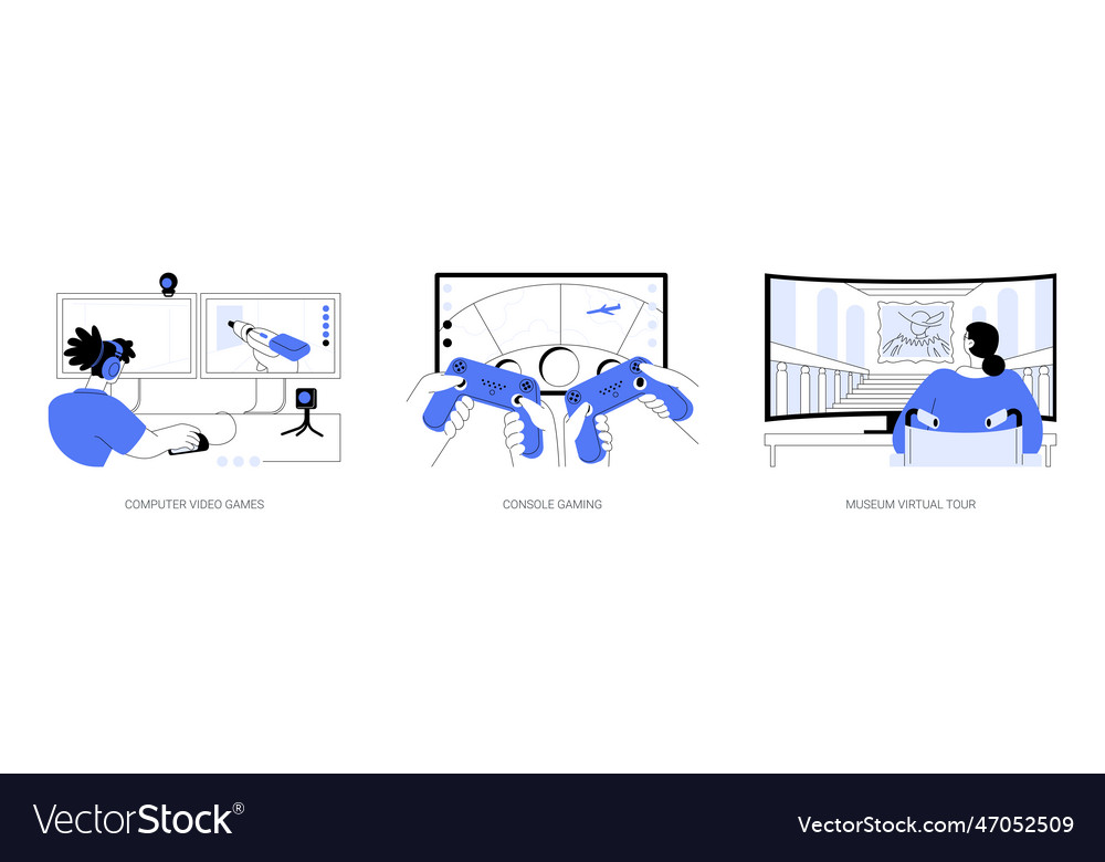 Nonimmersive virtual reality abstract concept Vector Image
