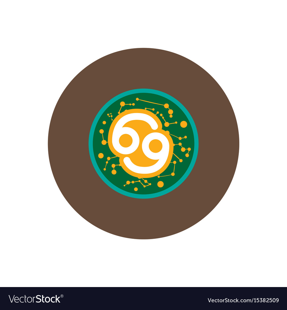 Stylish Icon In Color Circle Zodiac Sign Cancer Vector Image