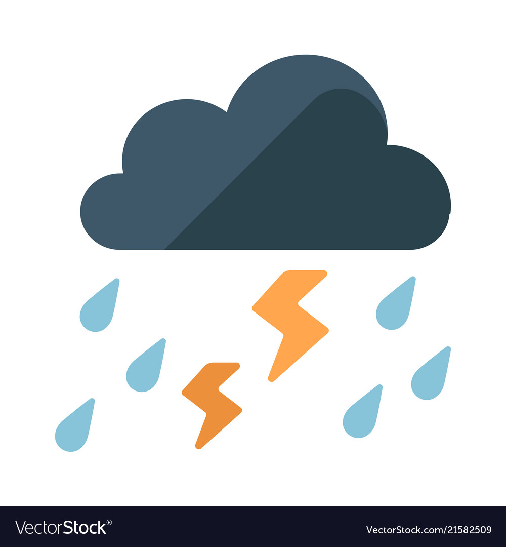 Thunder flat Royalty Free Vector Image - VectorStock