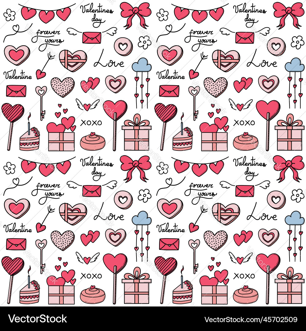 Valentines day seamless pattern Royalty Free Vector Image