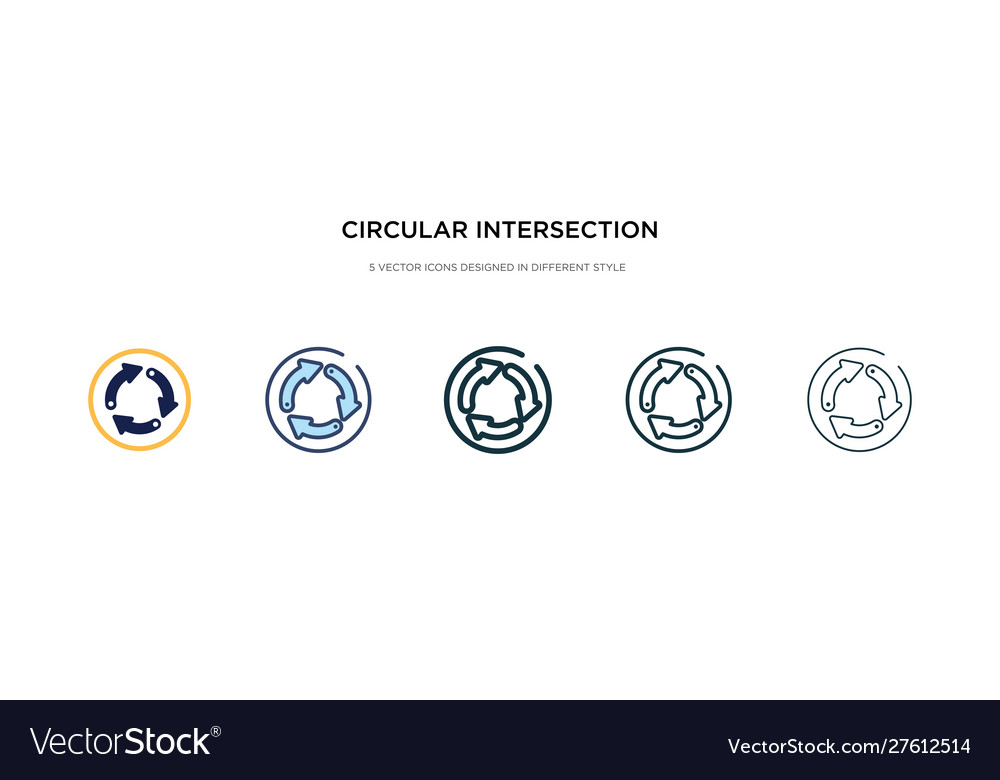 Circular intersection icon in different style Vector Image