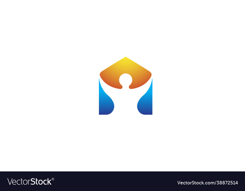 Creative abstract house body person logo symbol