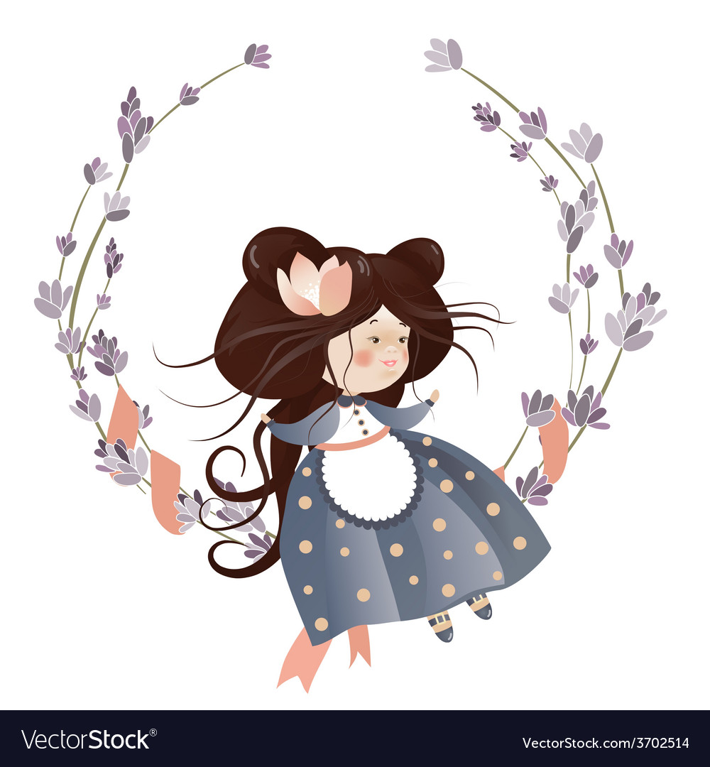 Cute girl in flower wreath