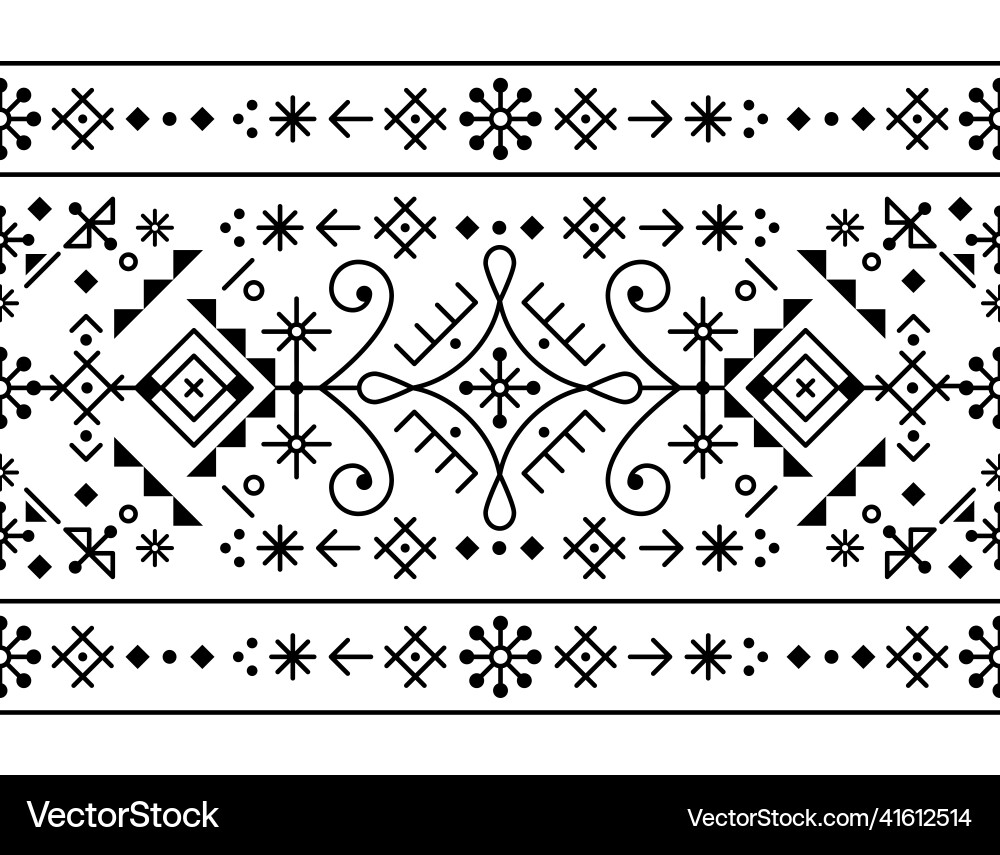 Icelandic tribal line art seamless pattern Vector Image