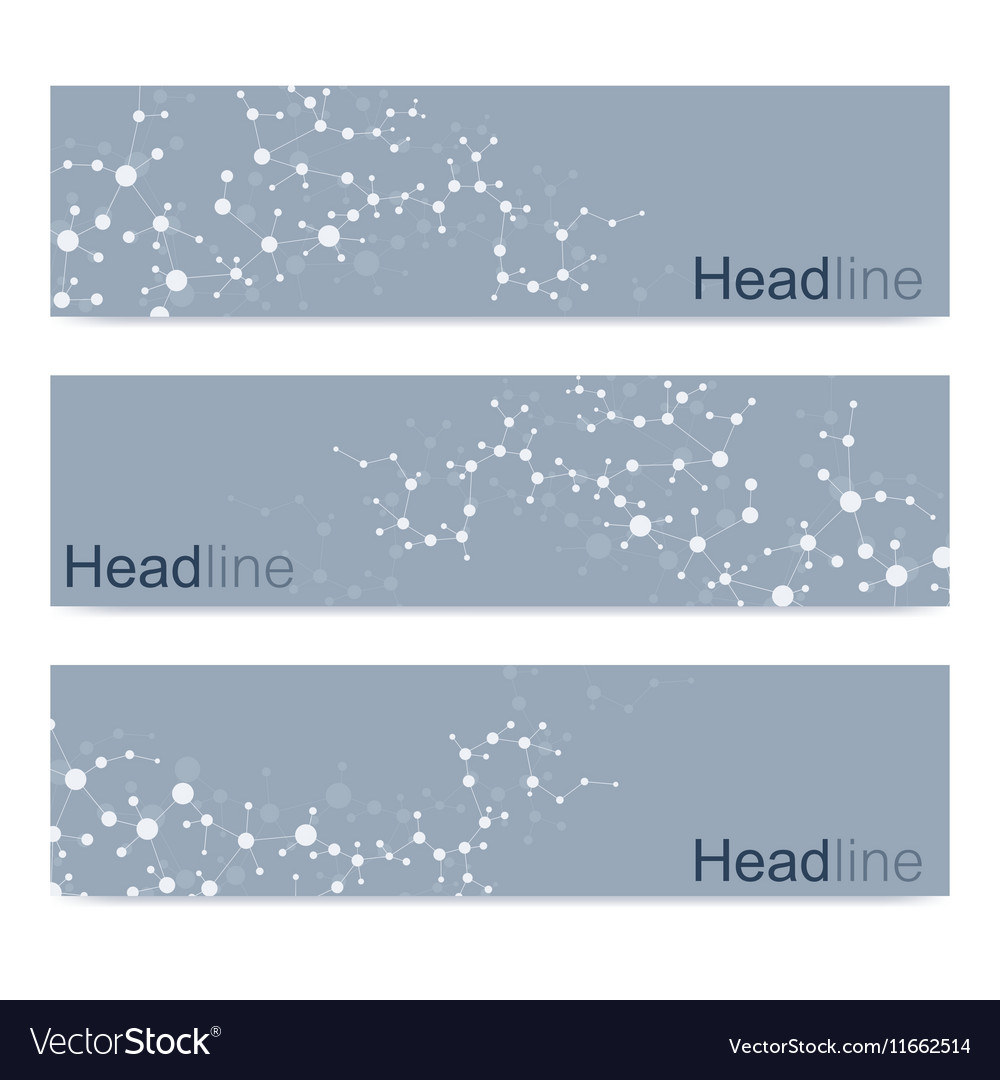 Scientific set of modern banners dna