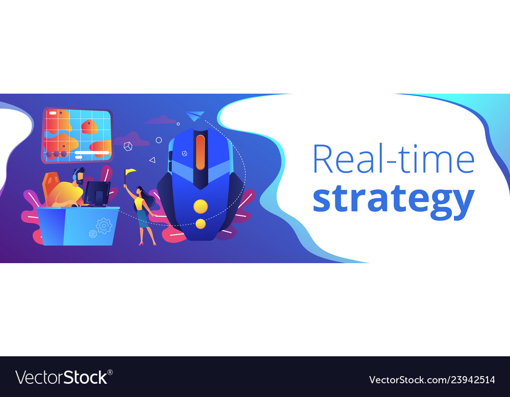 Strategy Online Games Concept Banner Header Vector Image