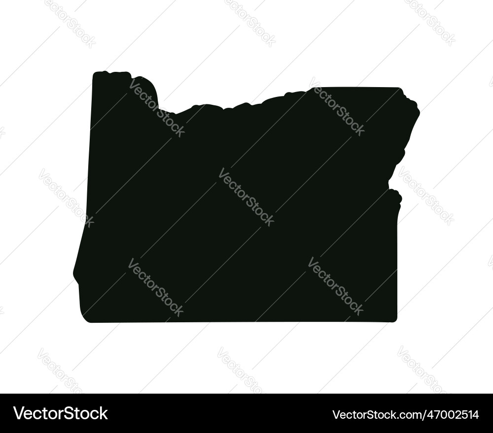 Us state map oregon silhouette symbol Royalty Free Vector