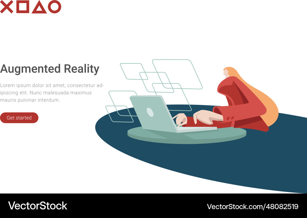 Augmented reality vr technology flat design Vector Image