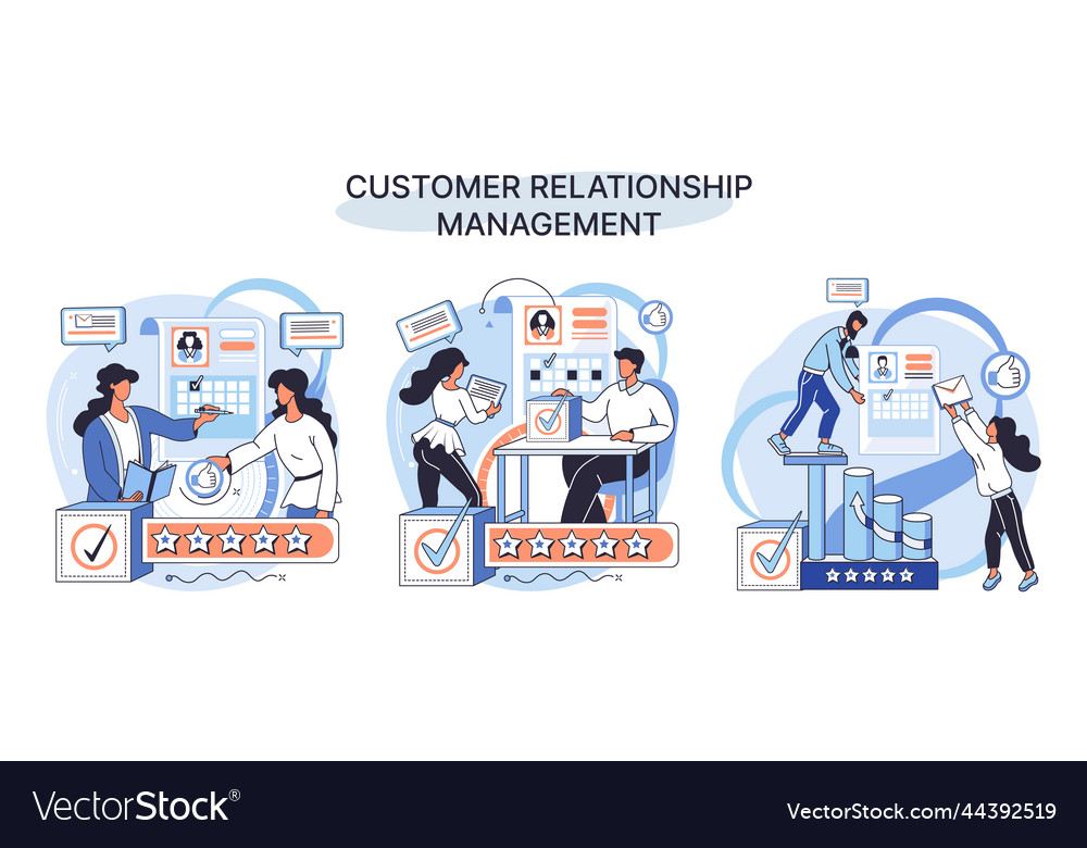 Crm metaphor customer relationship management Vector Image