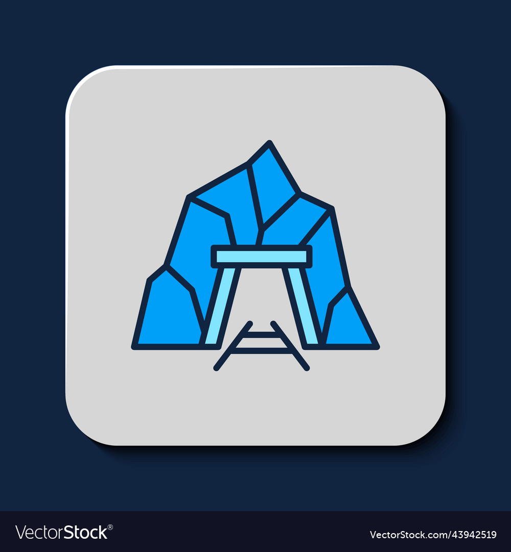 Filled outline mine entrance icon isolated Vector Image