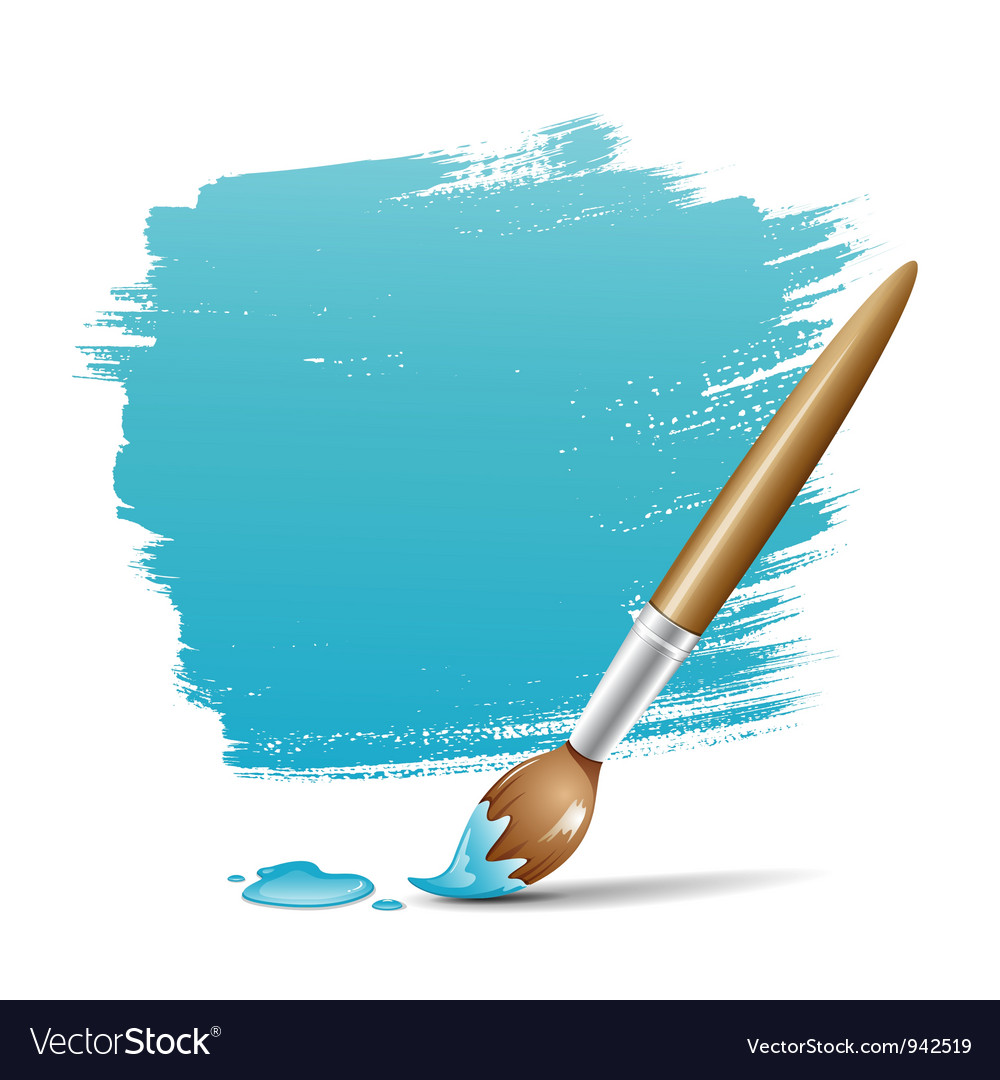 Paint brush blue background Royalty Free Vector Image