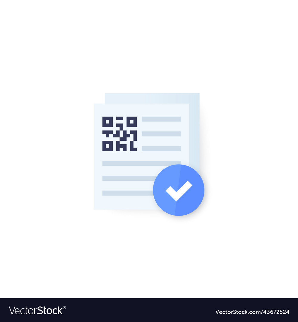Document with qr code icon design Royalty Free Vector Image