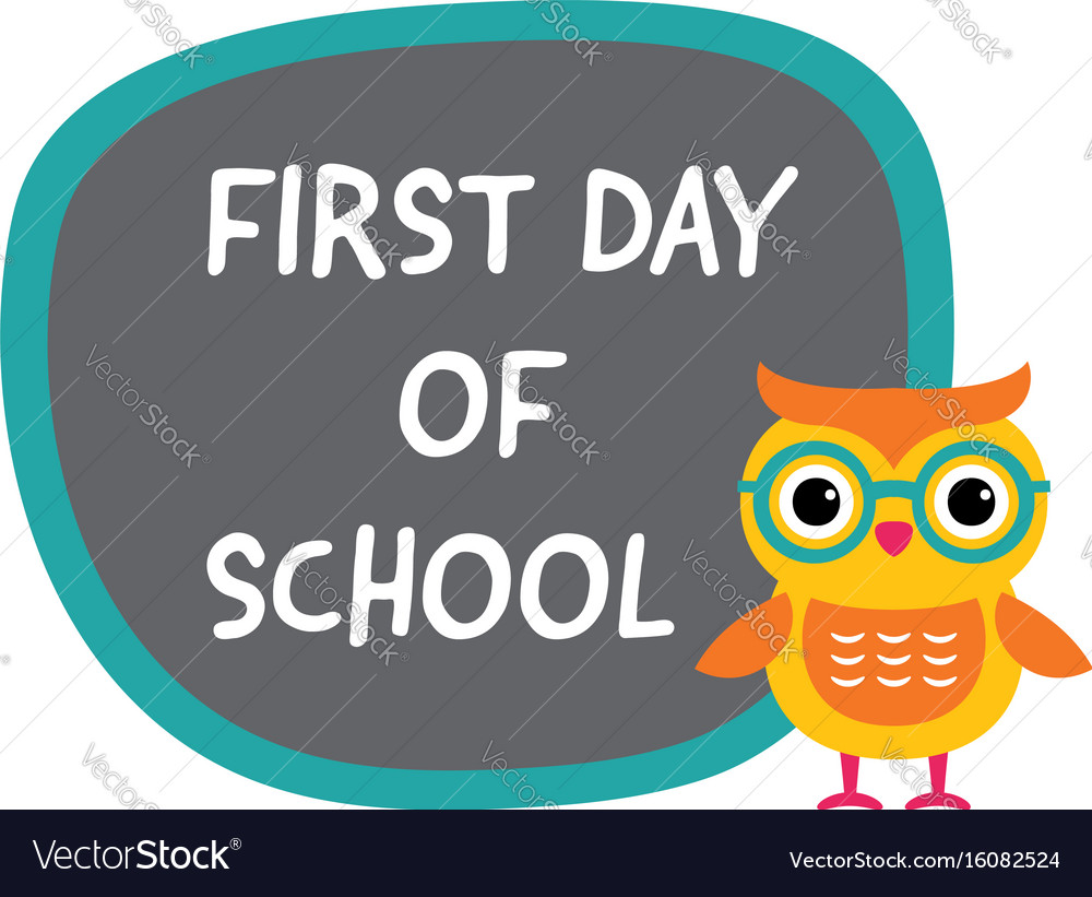 First Day Of School Banner With A Cute Owl Vector Image