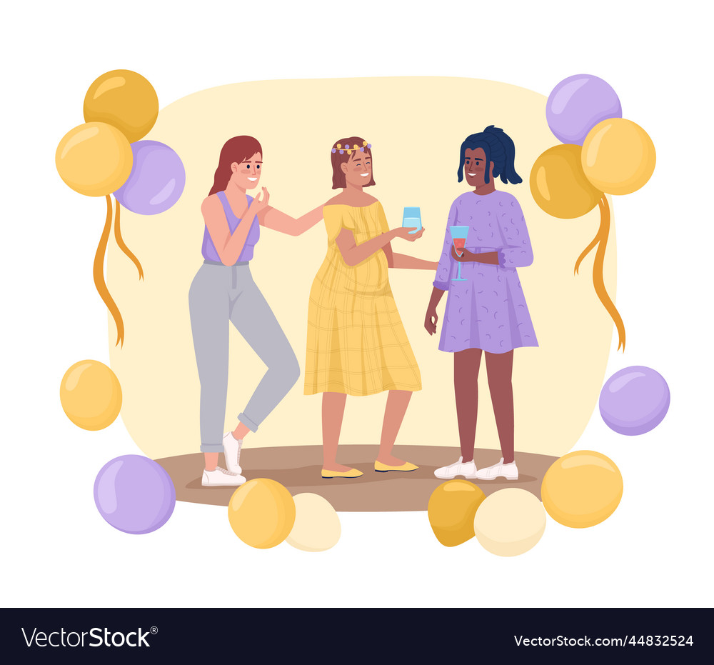 Gender neutral baby shower with balloons 2d Vector Image