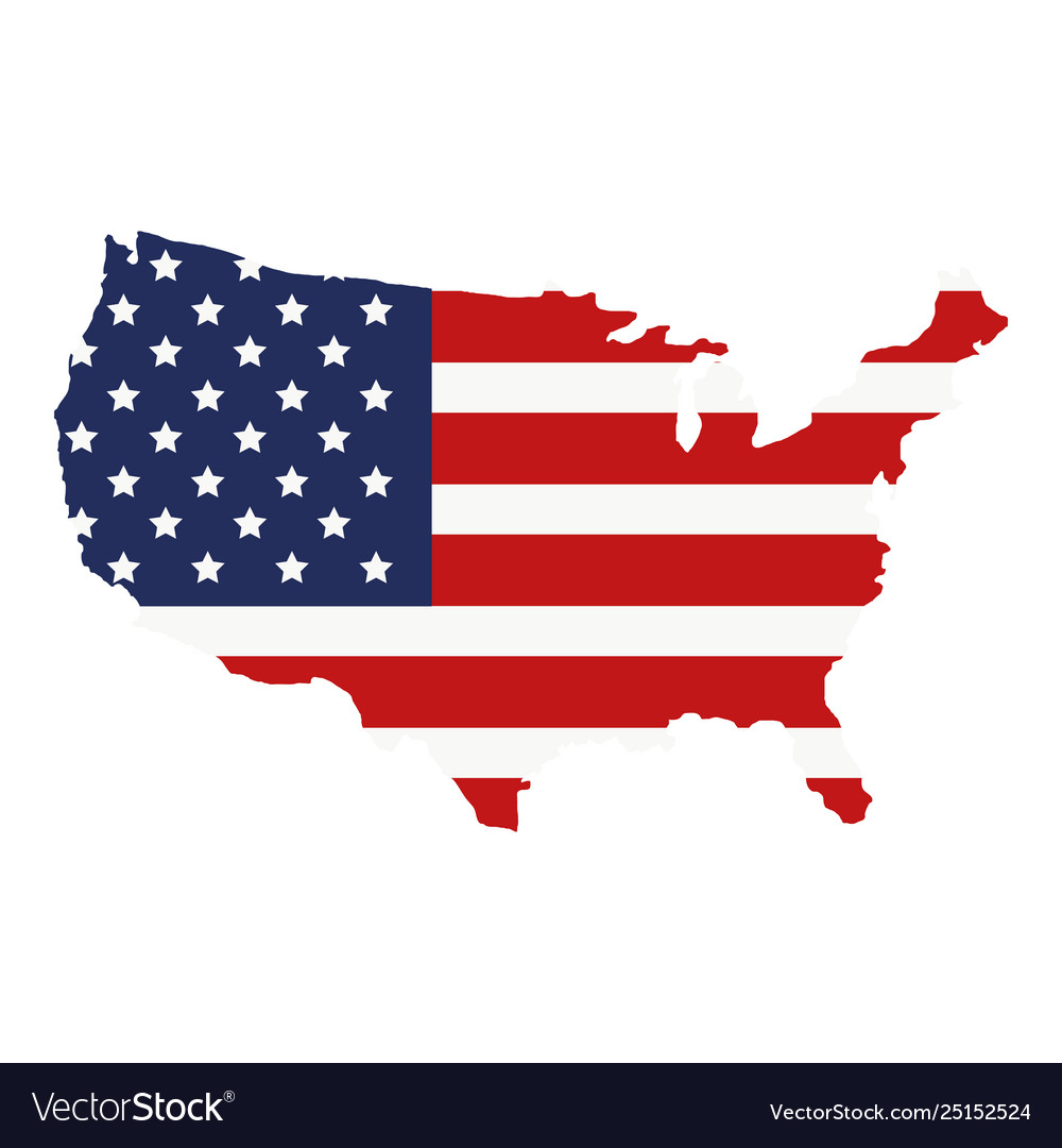 American Map And Flag Map with united states america flag Royalty Free Vector