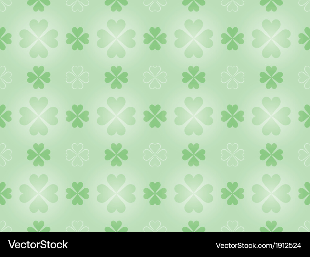 Pattern with four leaf shamrock Royalty Free Vector Image