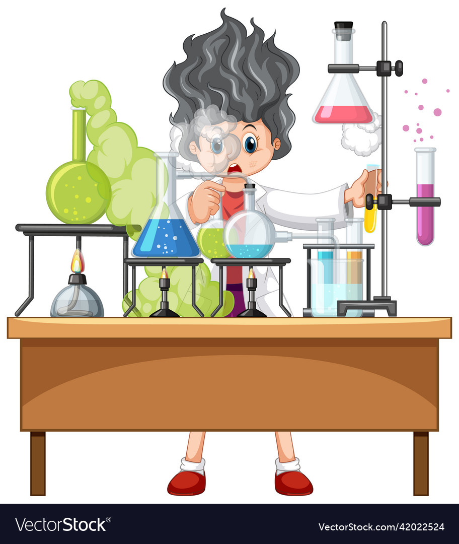 Scientist doing science experiment in the lab Vector Image