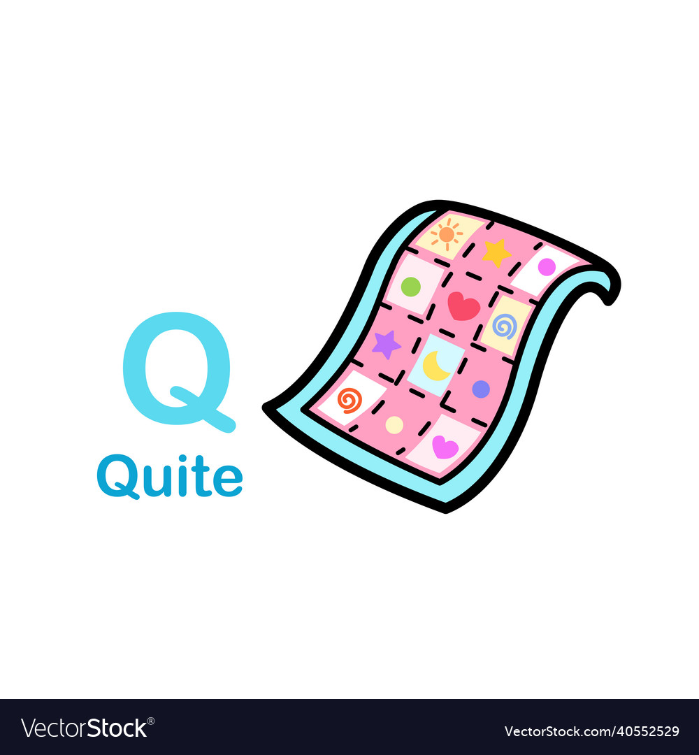 Alphabet letter q-quite Royalty Free Vector Image