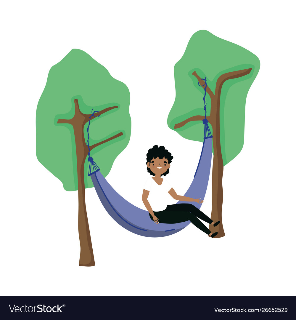 Isolated man in hammock design Royalty Free Vector Image