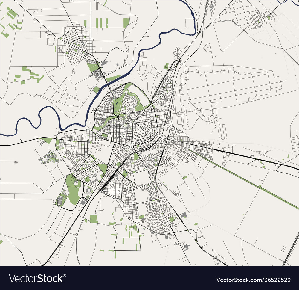 Map city larissa greece Royalty Free Vector Image