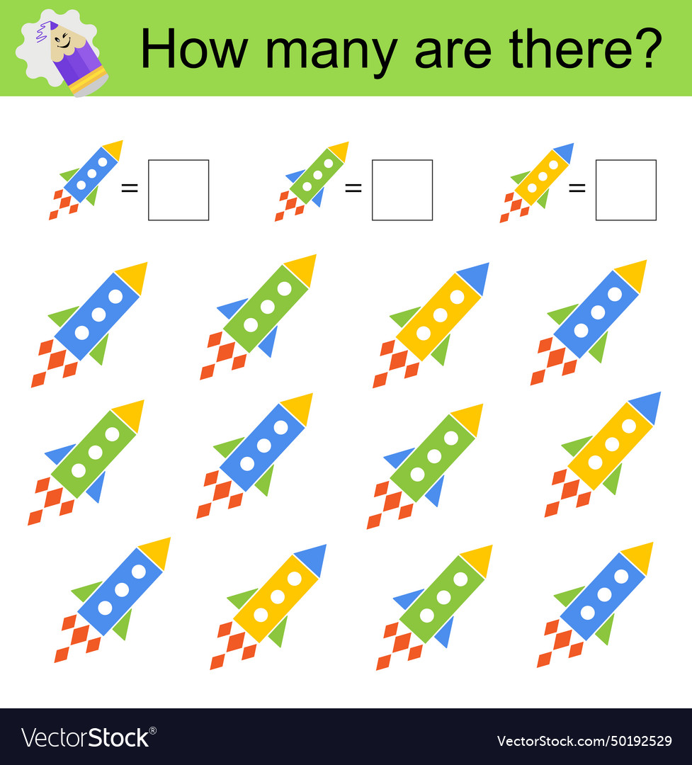 Math activity for kids developing numeracy Vector Image