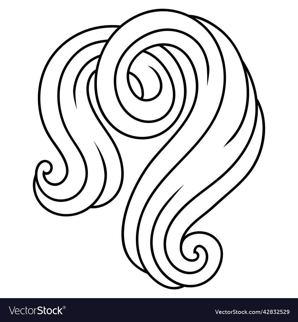 Wave line curl monochrome stripes black and white Vector Image