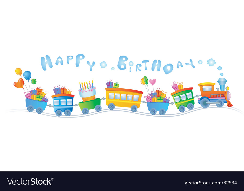 Download Birthday train Royalty Free Vector Image - VectorStock