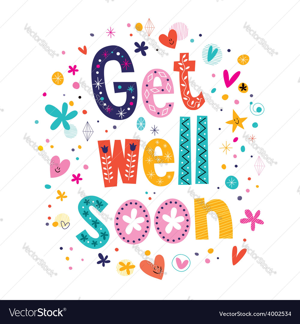 get well soon greeting card 2 royalty free vector image